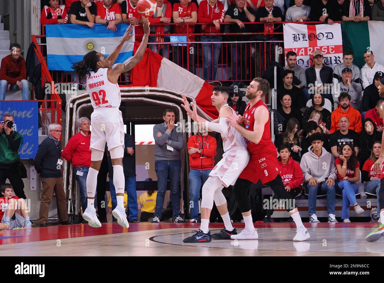 Varese, Italy. 12th Feb, 2023. Joran Johnson (Pallacanestro Openjobmetis Varese) during