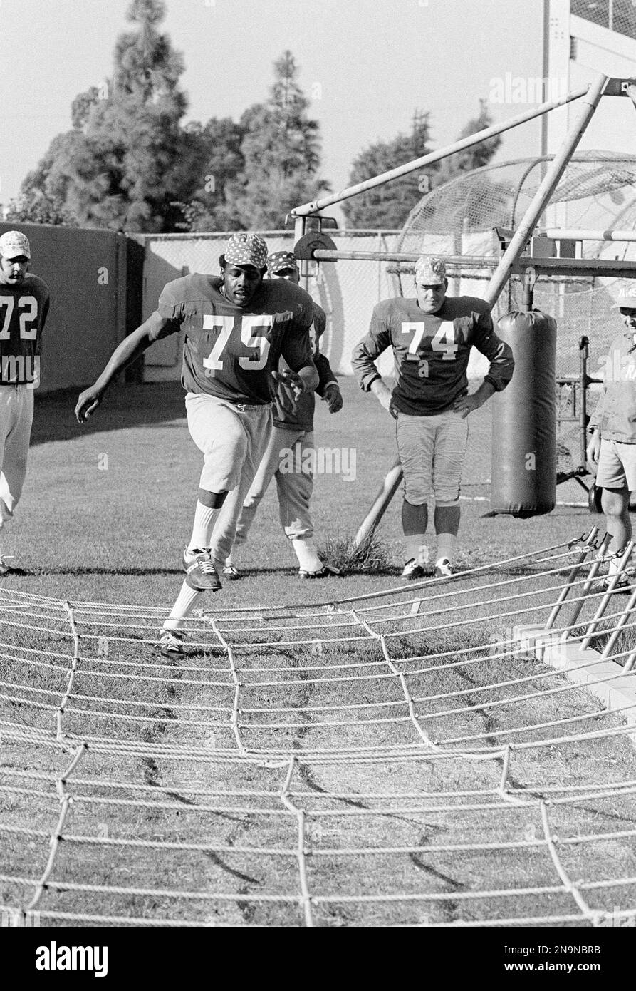 Los Angeles Rams all-pro defensive end goes through rope drills at Rams ...