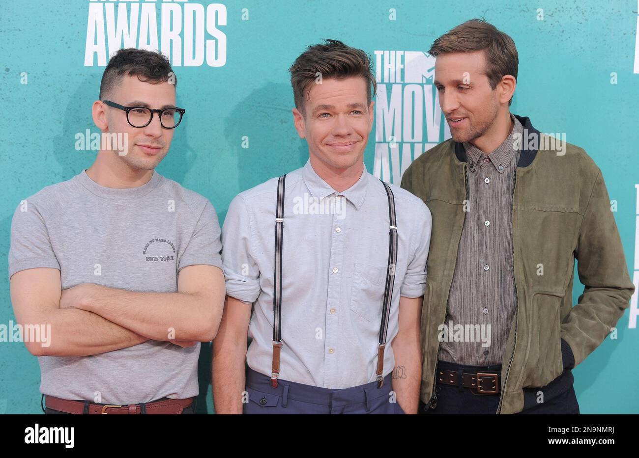 Nate Ristow From left, Jack Antonoff, Nate Ruess, and Andrew Dost arrives at the ...