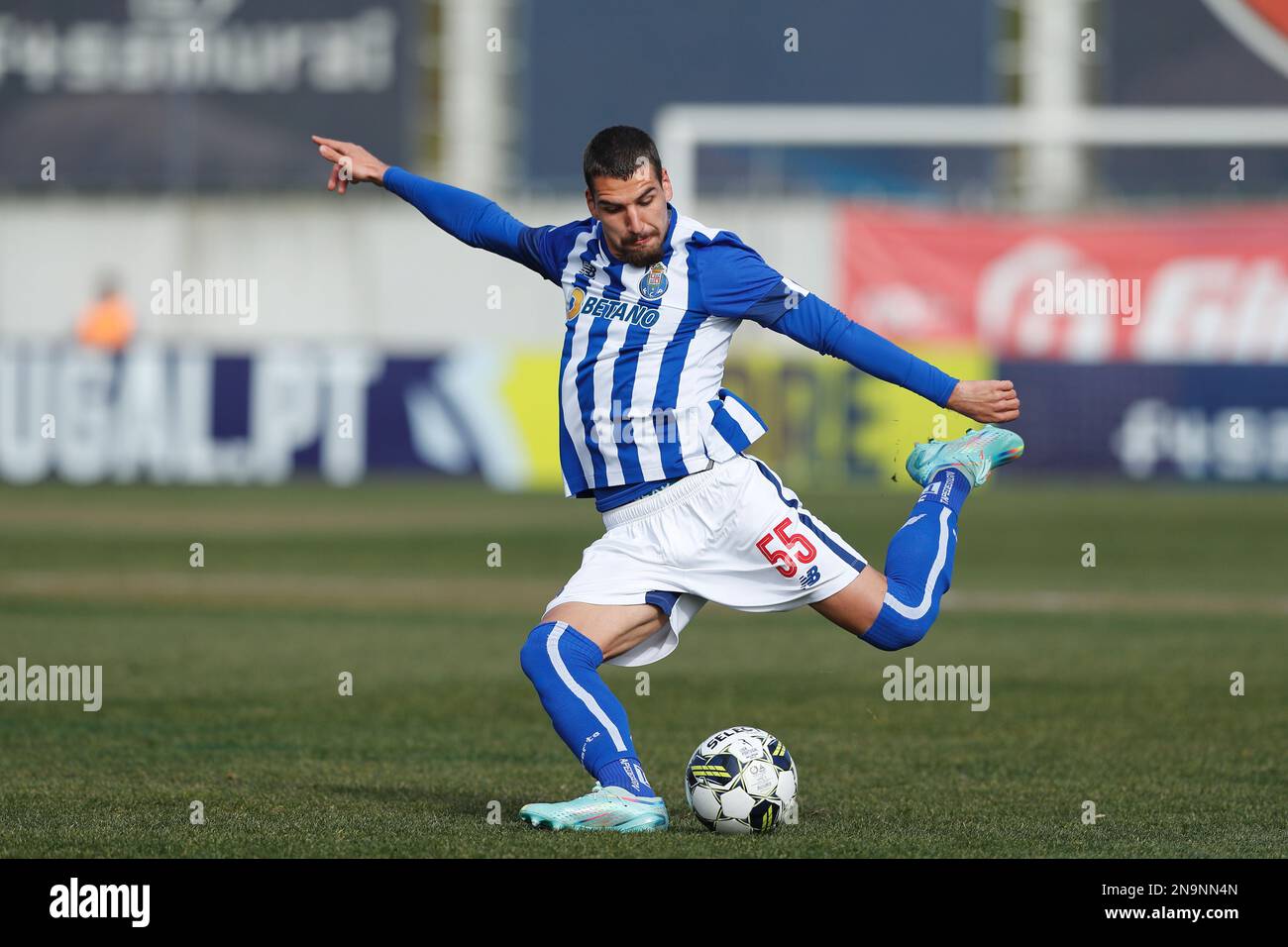 Oliveira de Azemeis, Portugal. 12th Feb, 2023. Joao Mendes (Porto B) Football/Soccer : Portugal 'Liga Portugal 2 SABSEG' match between UD Oliveirense 2-1 FC Porto B at the Estadio Carlos Osorio in Oliveira de Azemeis, Portugal . Credit: Mutsu Kawamori/AFLO/Alamy Live News Stock Photo