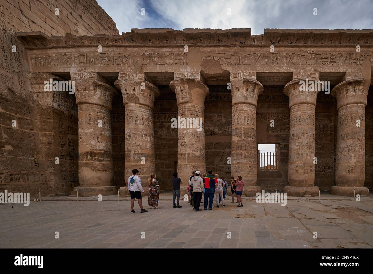 Mortuary Temple of Ramesses III at Medinet Habu in Luxor, Egypt showing ...