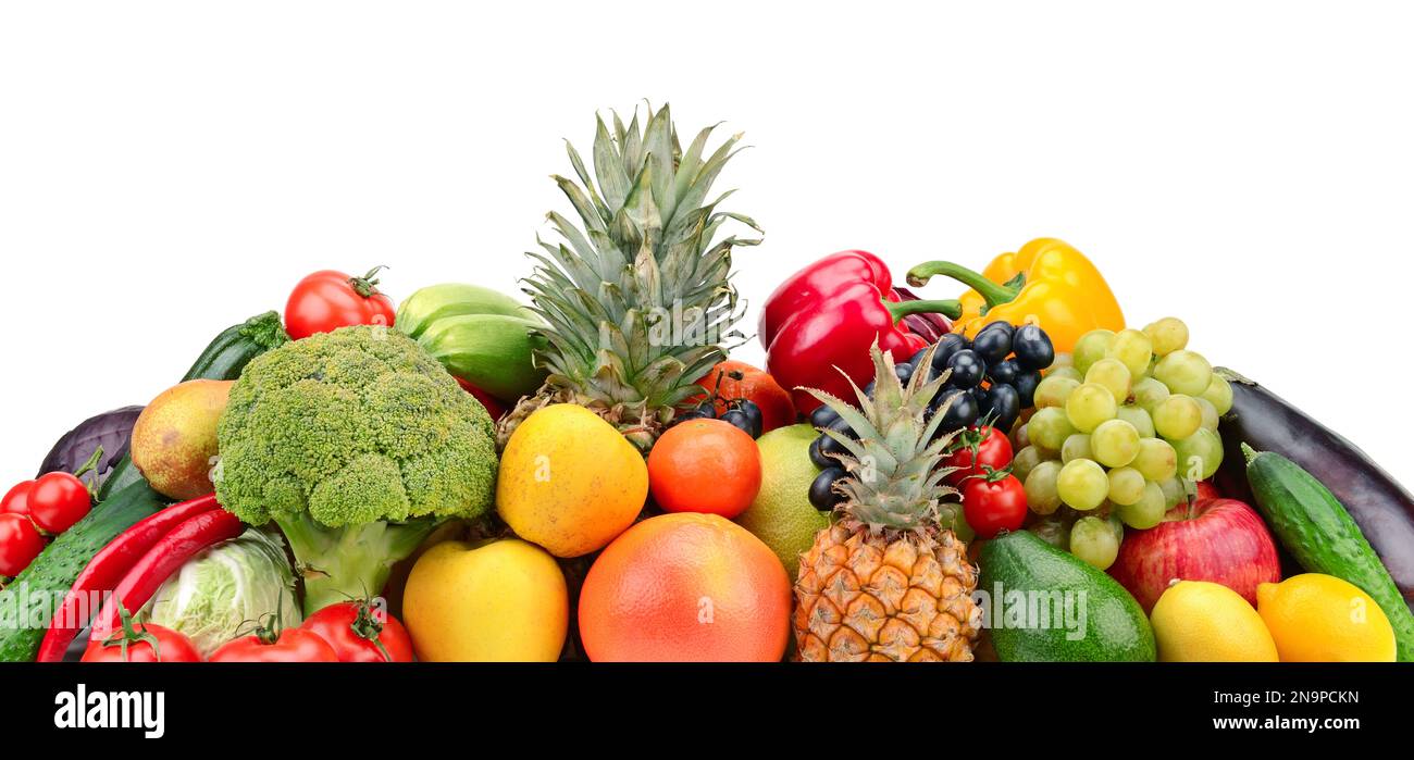 fruit and vegetable isolated on white background Stock Photo