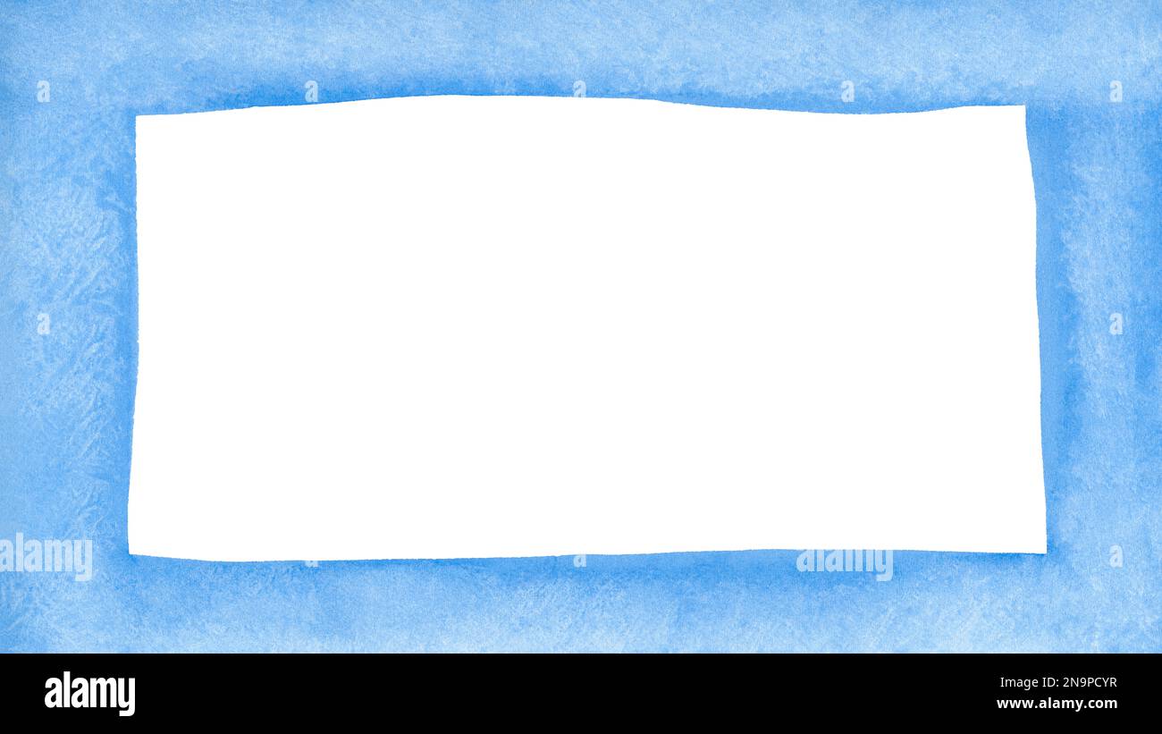 Blue azure turquoise abstract watercolor frame background for textures ...