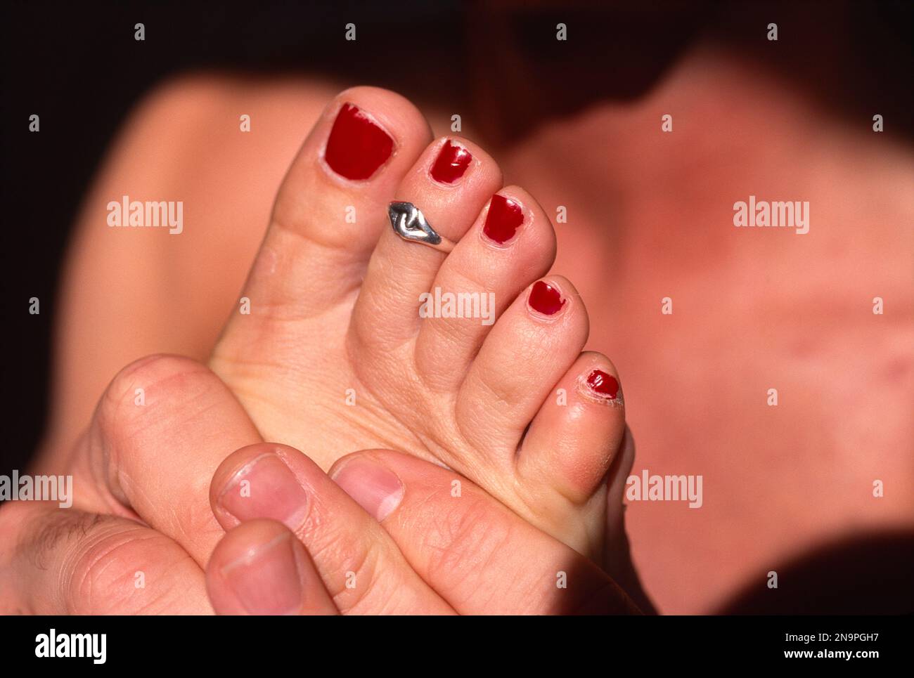 Hi Resolution Toes Painted toes nail polish hi-res stock photography and images - Alamy