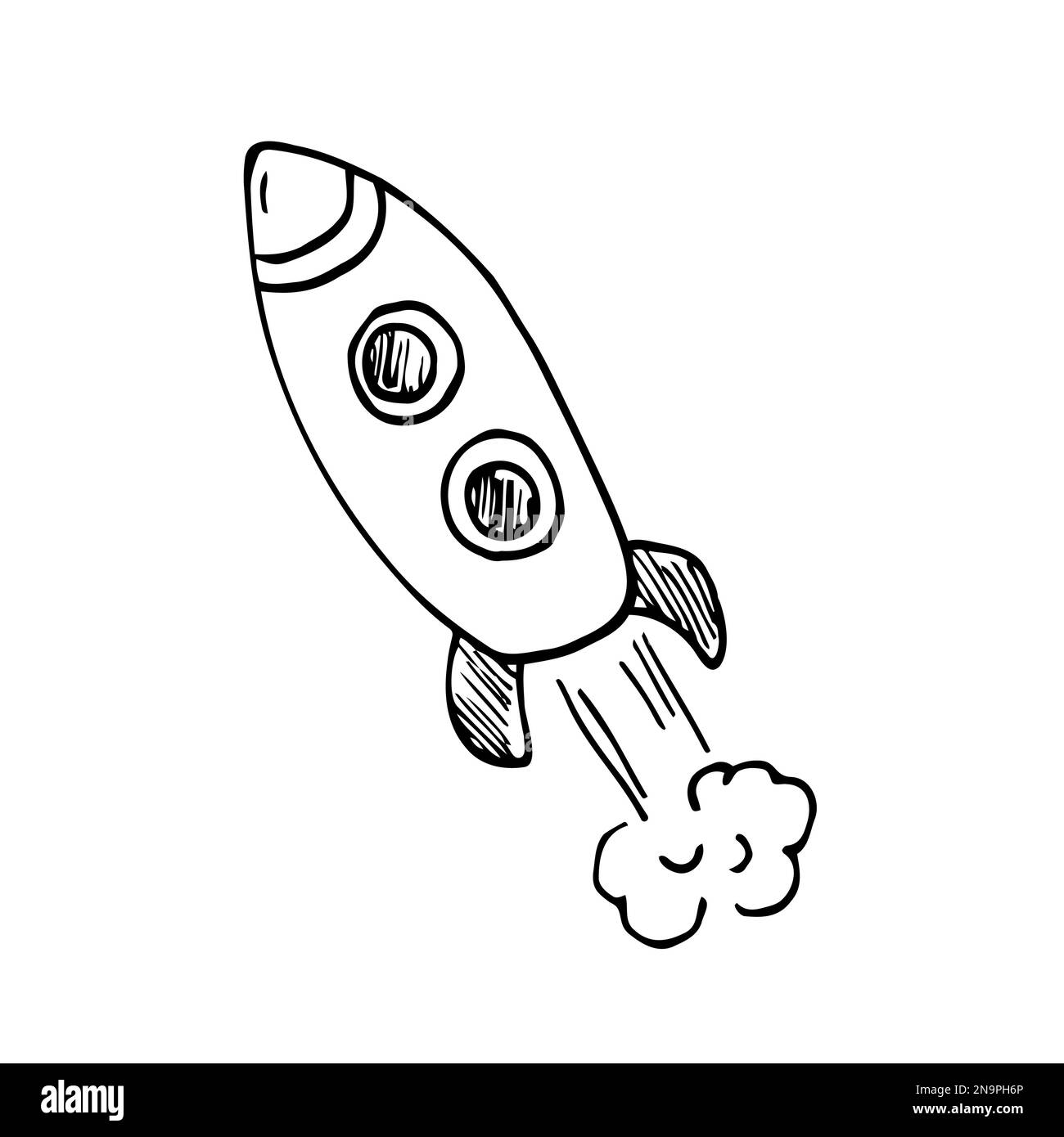 Vetor de Outer space vector objects and writings. Alien, ufo, planets, comet, satellite, solar system, meteorite, stars, rocket and other space icons. Cute, simple black outlined, hand drawn galaxy set. do Stock