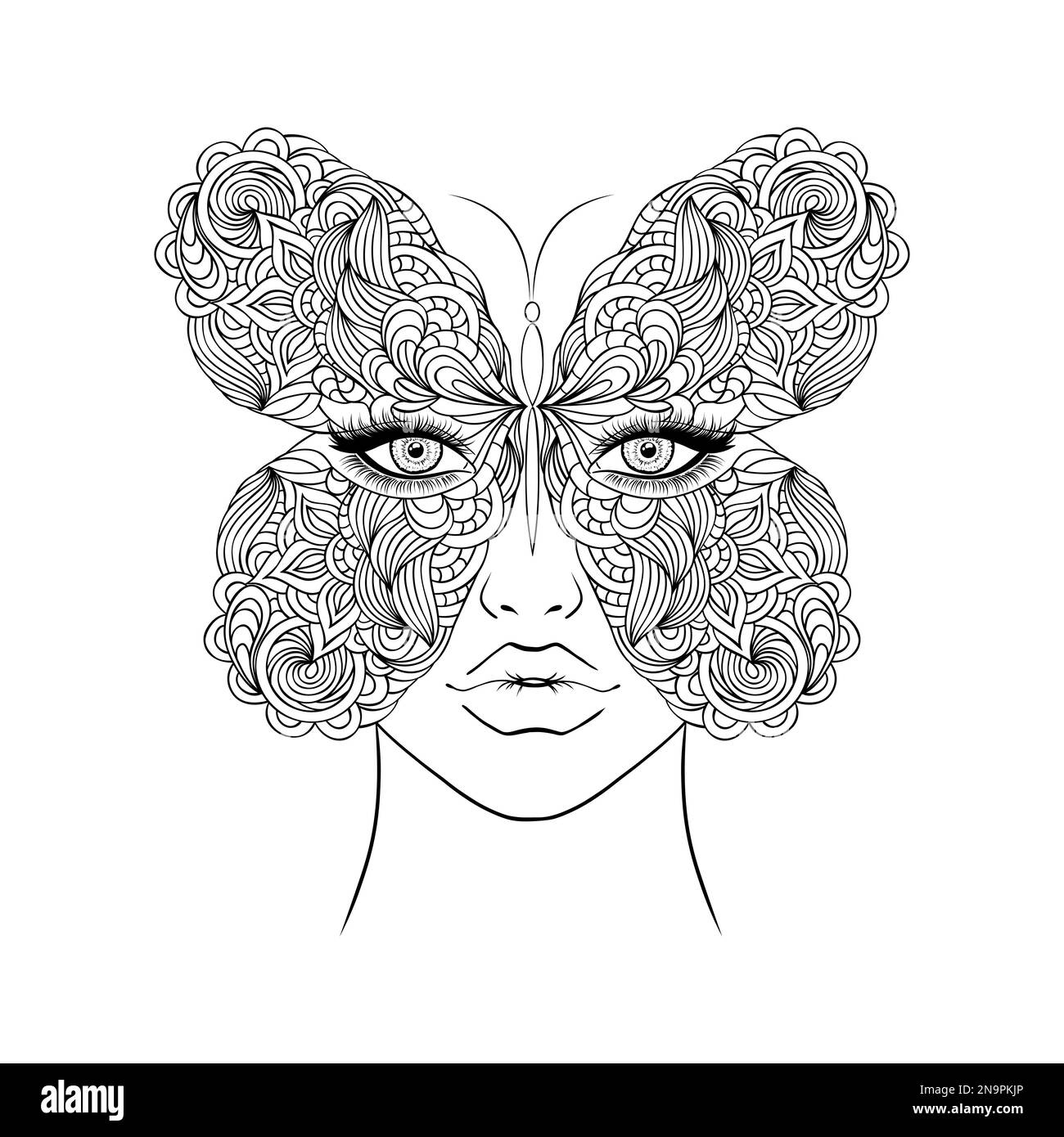 Butterfly and woman face Stock Vector Image & Art Alamy