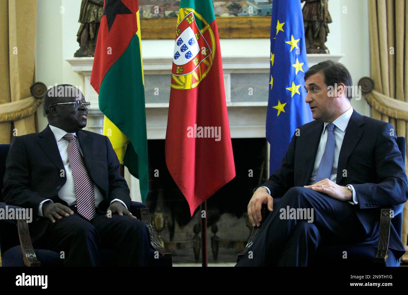 GuineaBissau's interim President Raimundo Pereira, left, and Guinea