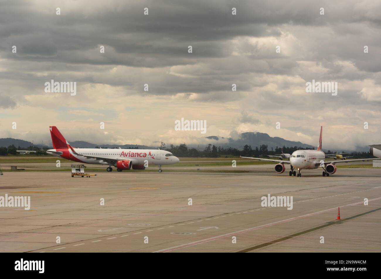 Airplanes at El Dorado international airport. Bogotà. Colombia Stock Photo