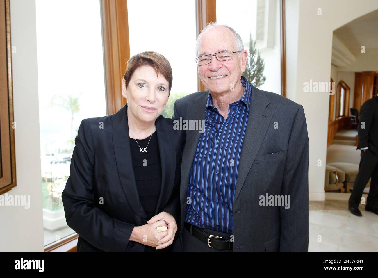 Warren Olney and his wife Marsha Temple seen at the Warren Olney 20th