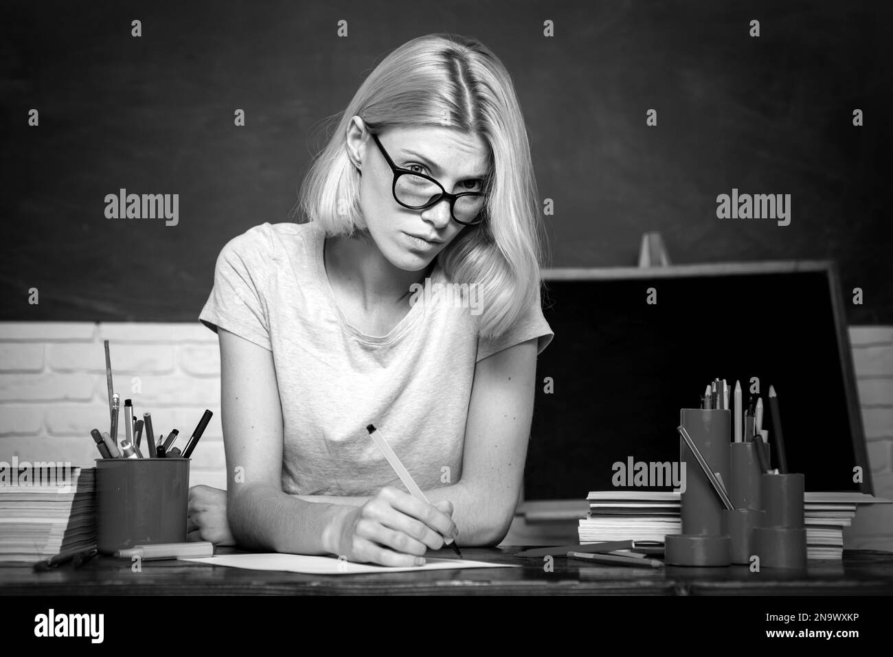 Learning and education concept. Portrait of Female University Student ...