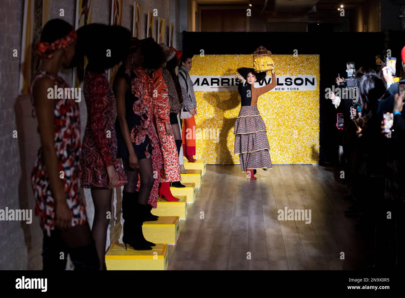 Pat Cleveland walks on the runway at the Marrisa Wilson fashion show