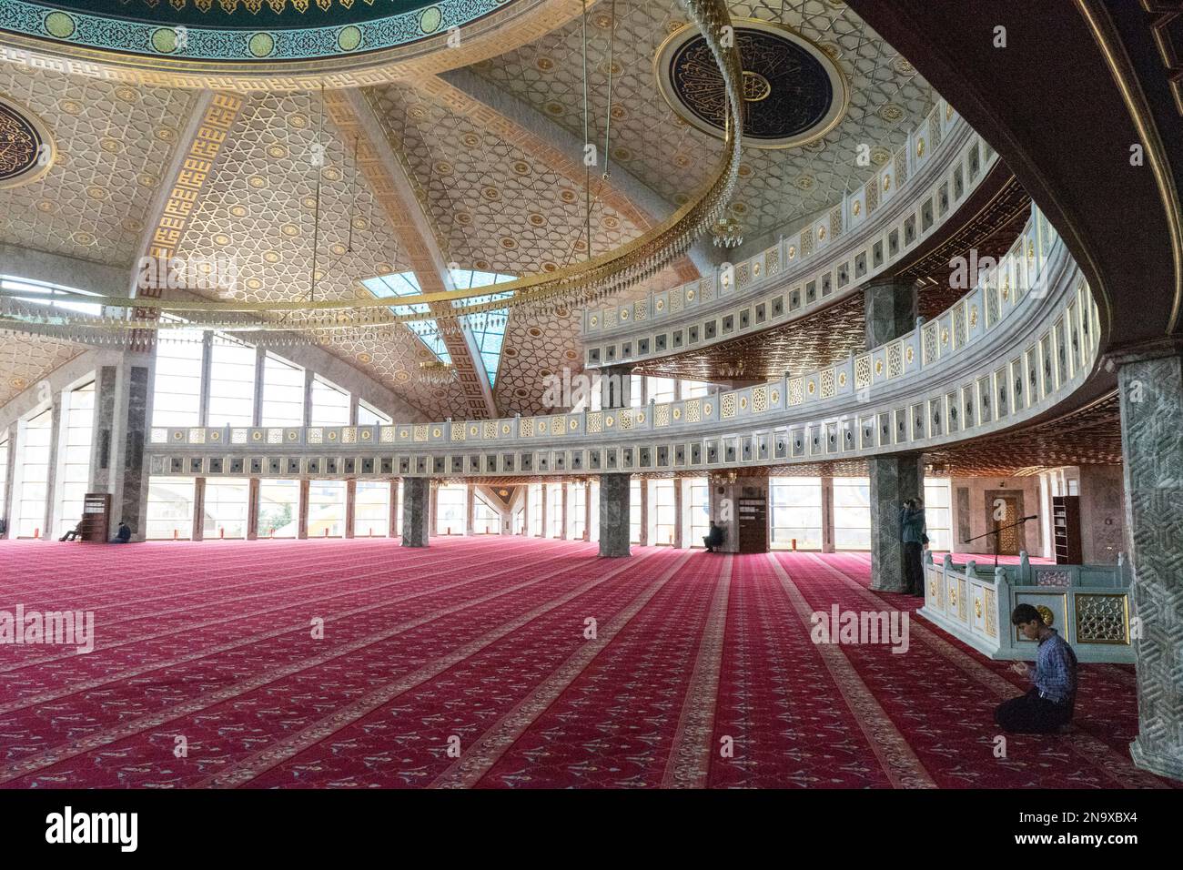 Interior Aymani Kadyrova Mosque Stock Photo