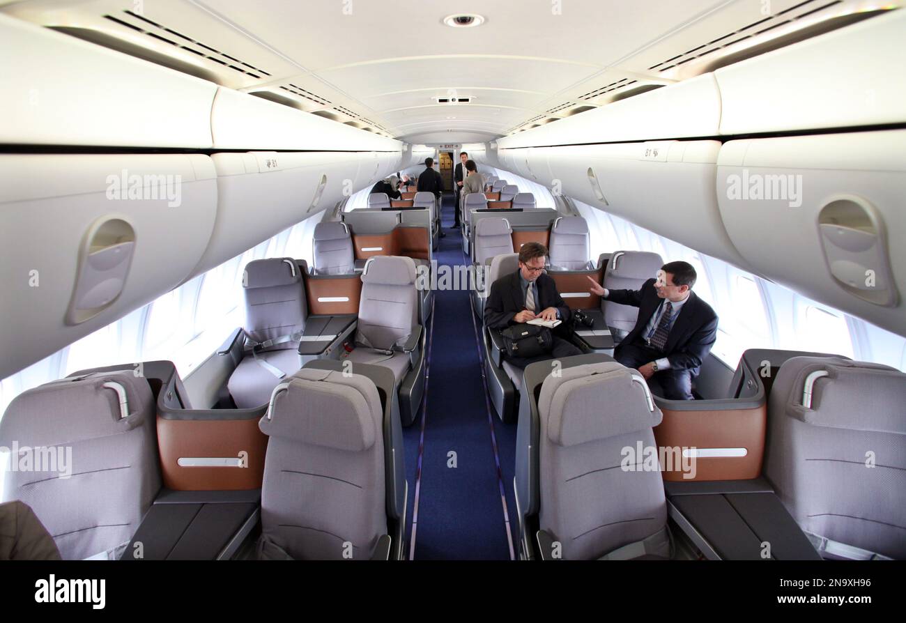 The business class section of the first Boeing 747-8 Intercontinental ...