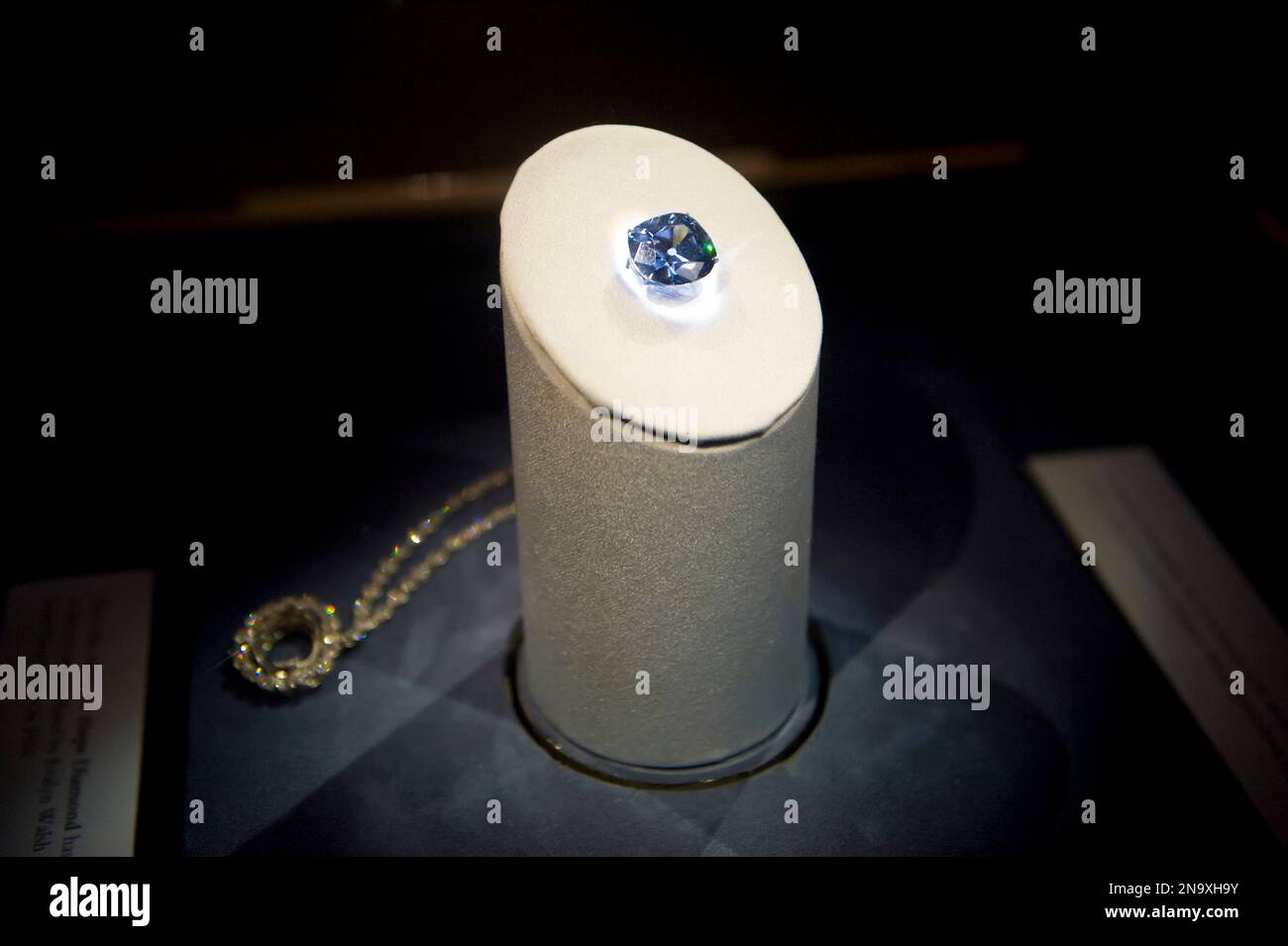 The Hope diamond at the Smithsonian Museum of Natural History; Washington, District of Columbia, United States of America Stock Photo