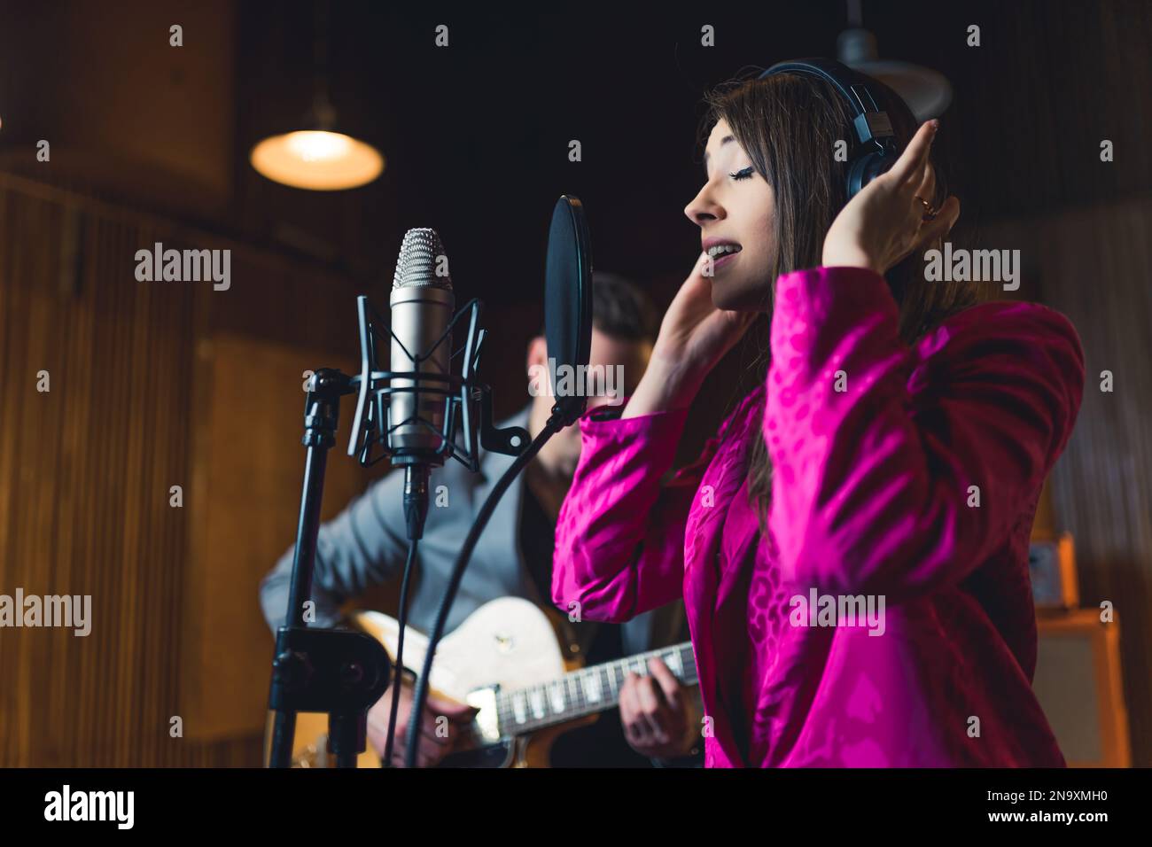 Rock band session in recording studio hi-res stock photography and ...