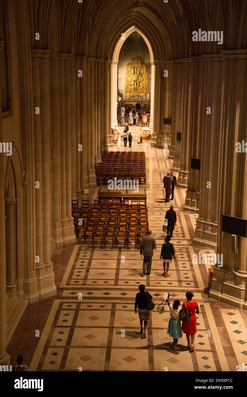 Scene from inside the Washington National Cathedral in Washington, DC, USA; Washington, District of Columbia, United States of America Stock Photo