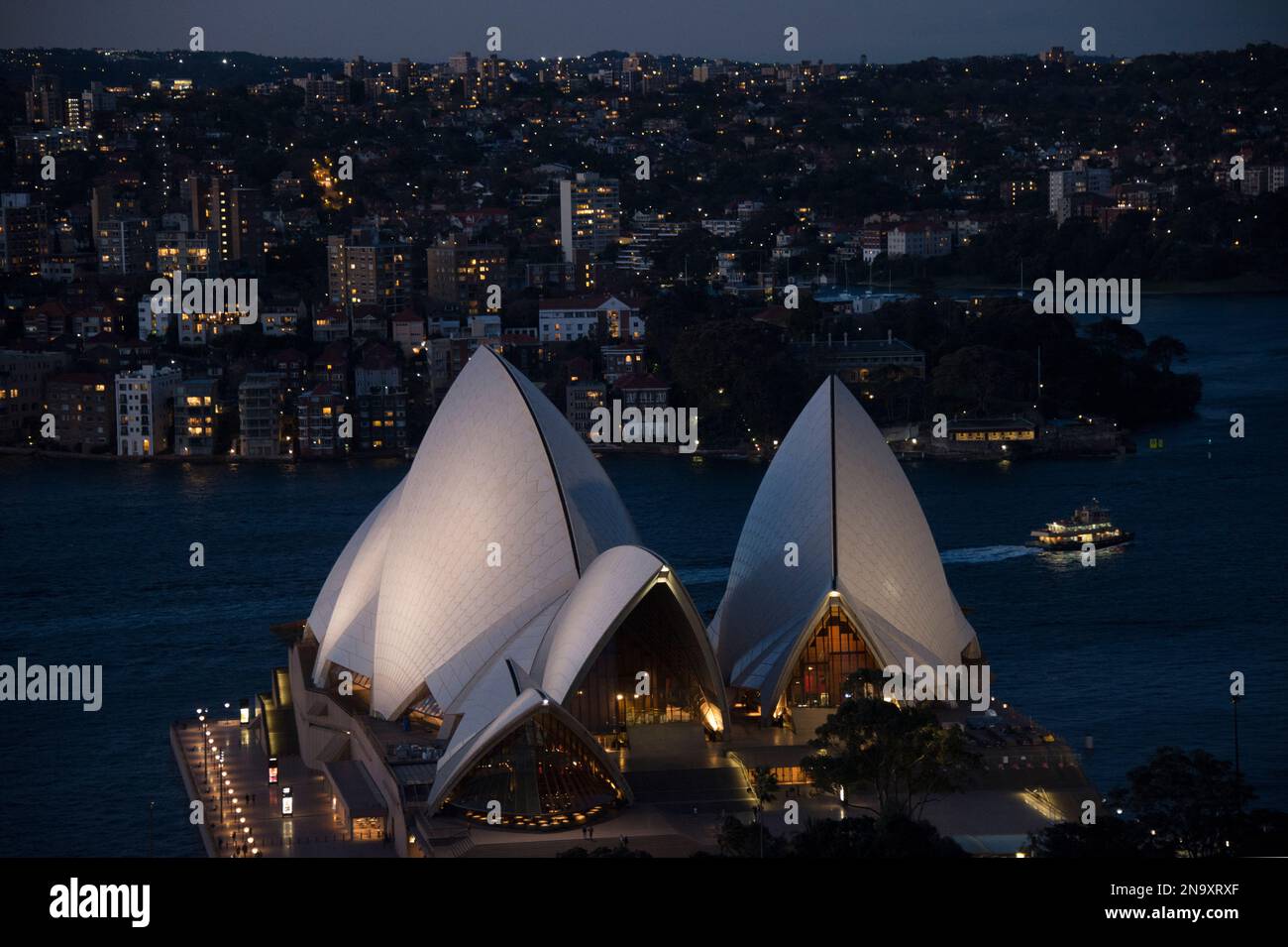 Sydney Harbour and the Sydney Opera House in Sydney, Australia; Sydney, New South Wales, Australia Stock Photo
