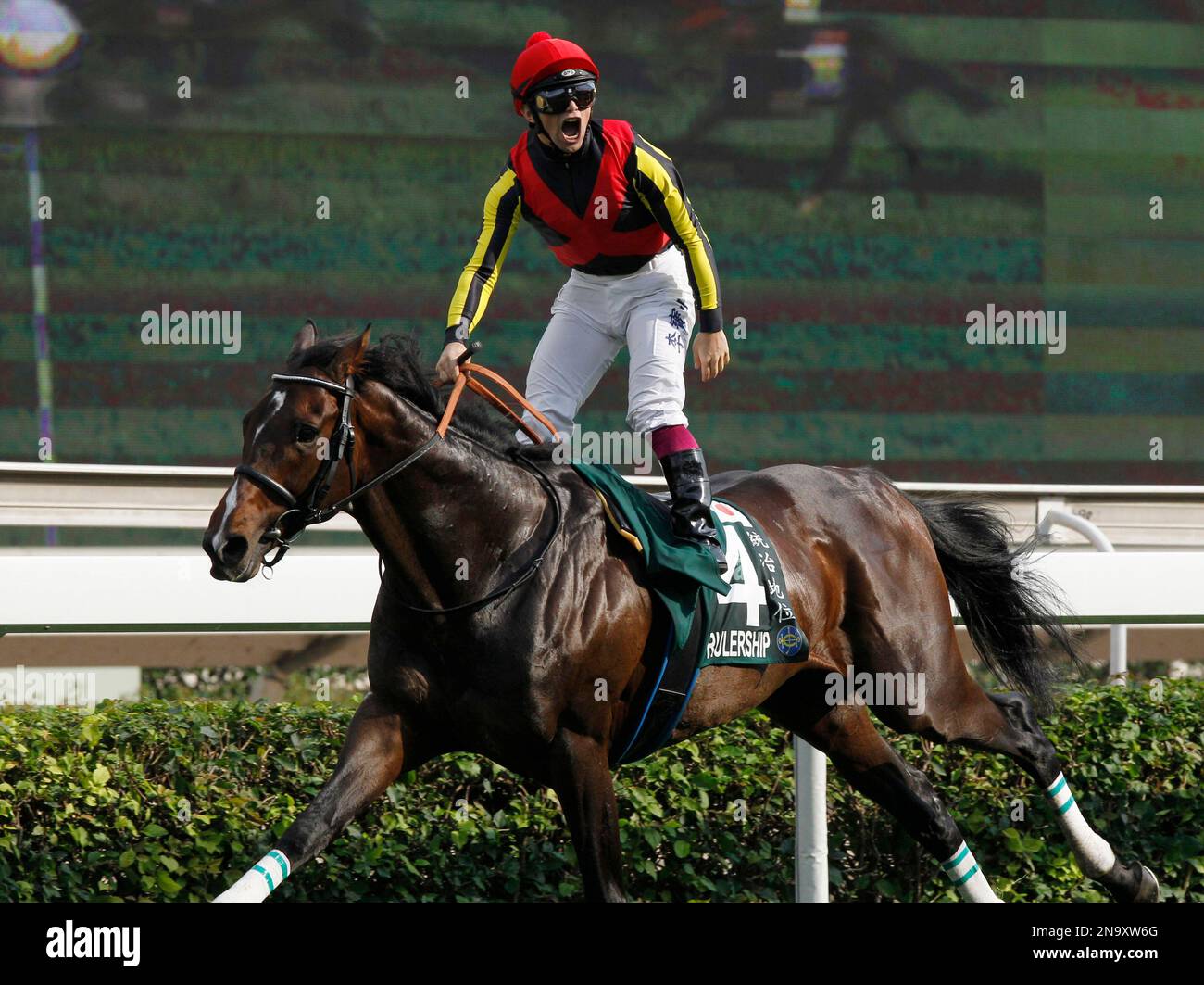 Italian jockey Umberto Rispoli riding Japanees horse Rulership