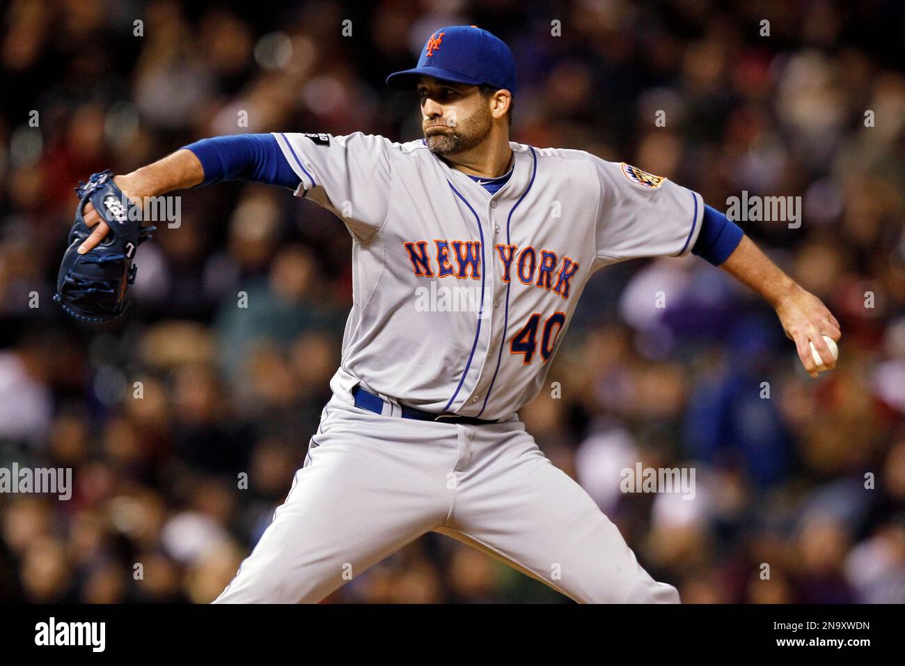 New York Mets relief pitcher Tim Byrdak works against Colorado Rockies' Carlos Gonzalez in the