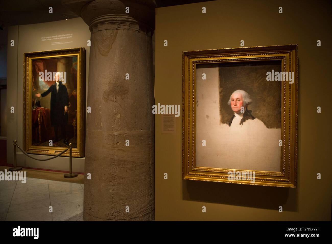 The National Portrait Gallery at the Smithsonian Museum of American Art, featuring the unfinished portrait of George Washington by Gilbert Stuart Stock Photo