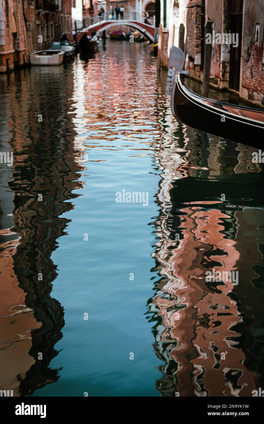 Reflections in the water of a Venetian canal Stock Photo - Alamy