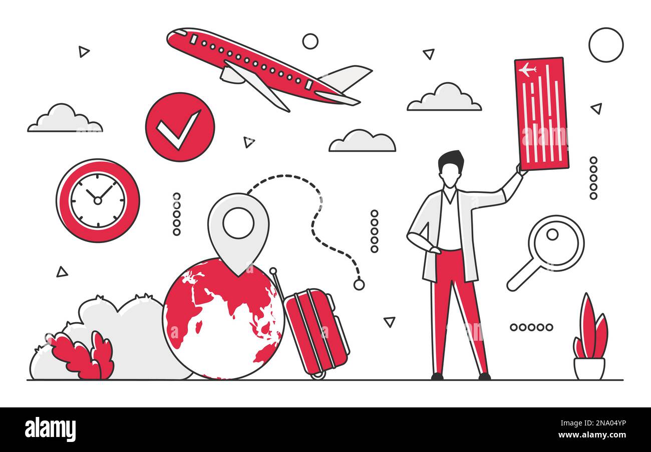 Travel and tourism. Planning vacation trip, world journey, holiday