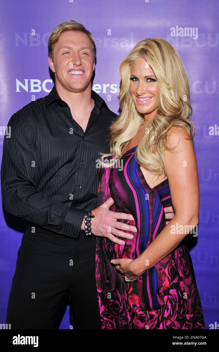Atlanta Falcons football player Kroy Biermann, left, and his wife Kim  Zolciak from \, image size:866x1390