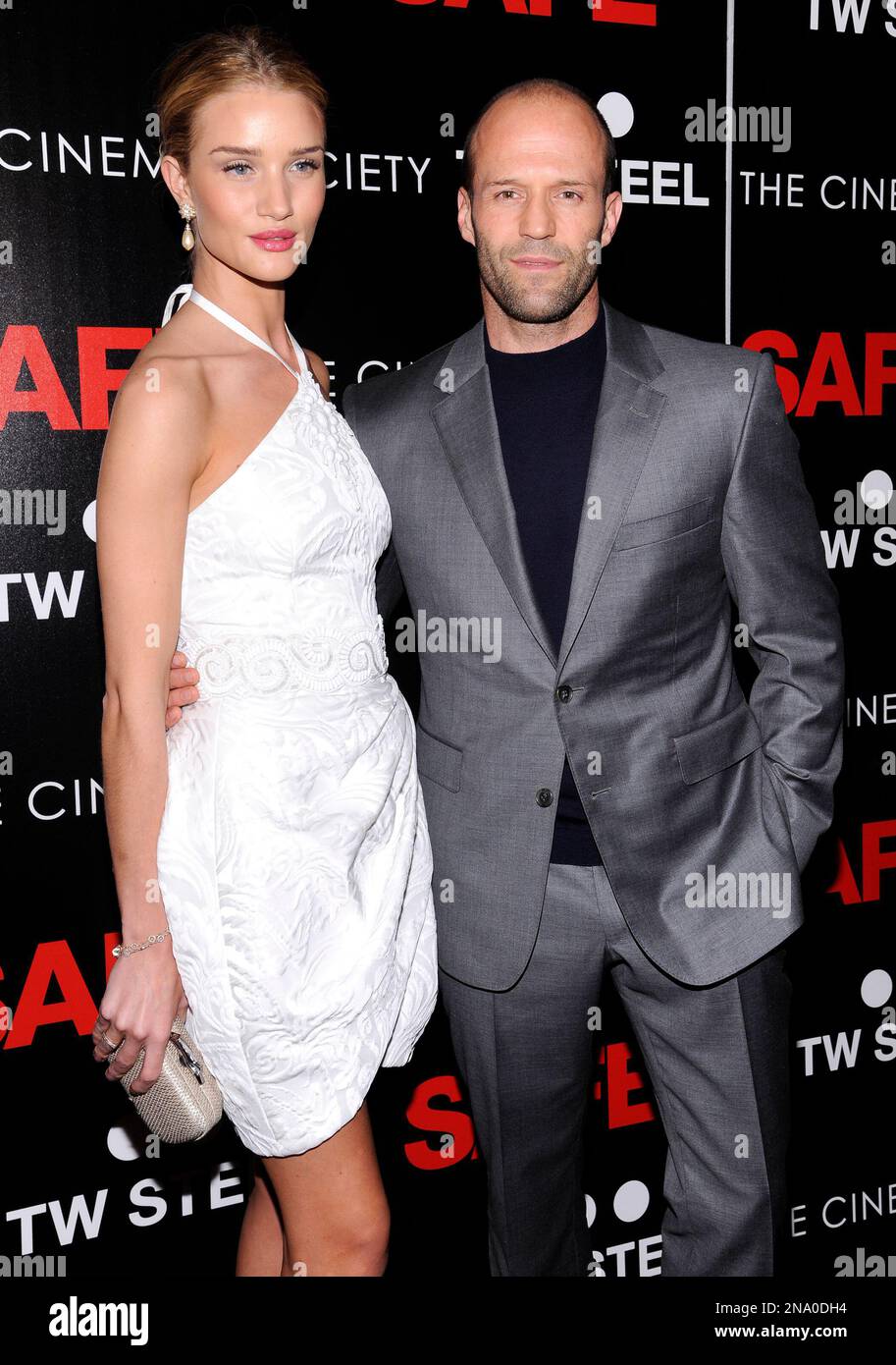 Actor Jason Statham and girlfriend Rosie Huntington-Whiteley attend the