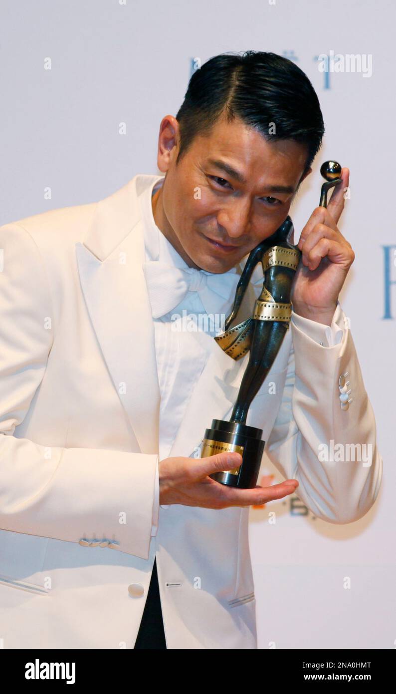 Andy Yu Hong Kong actor Andy Lau poses after winning the Best Actor award for ...