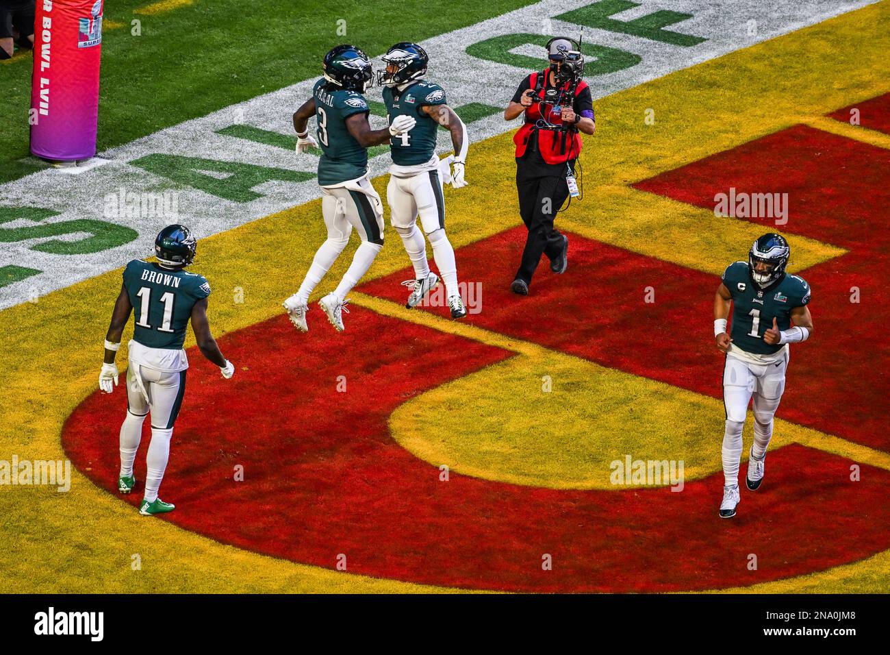 Philadelphia Eagles wide receiver 3 Zach Pascal celebrates with