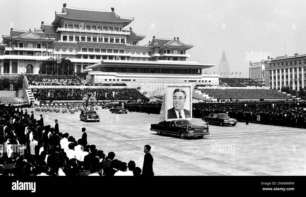 A scene from Kim Il Sung Square, the main plaza in central Pyongyang