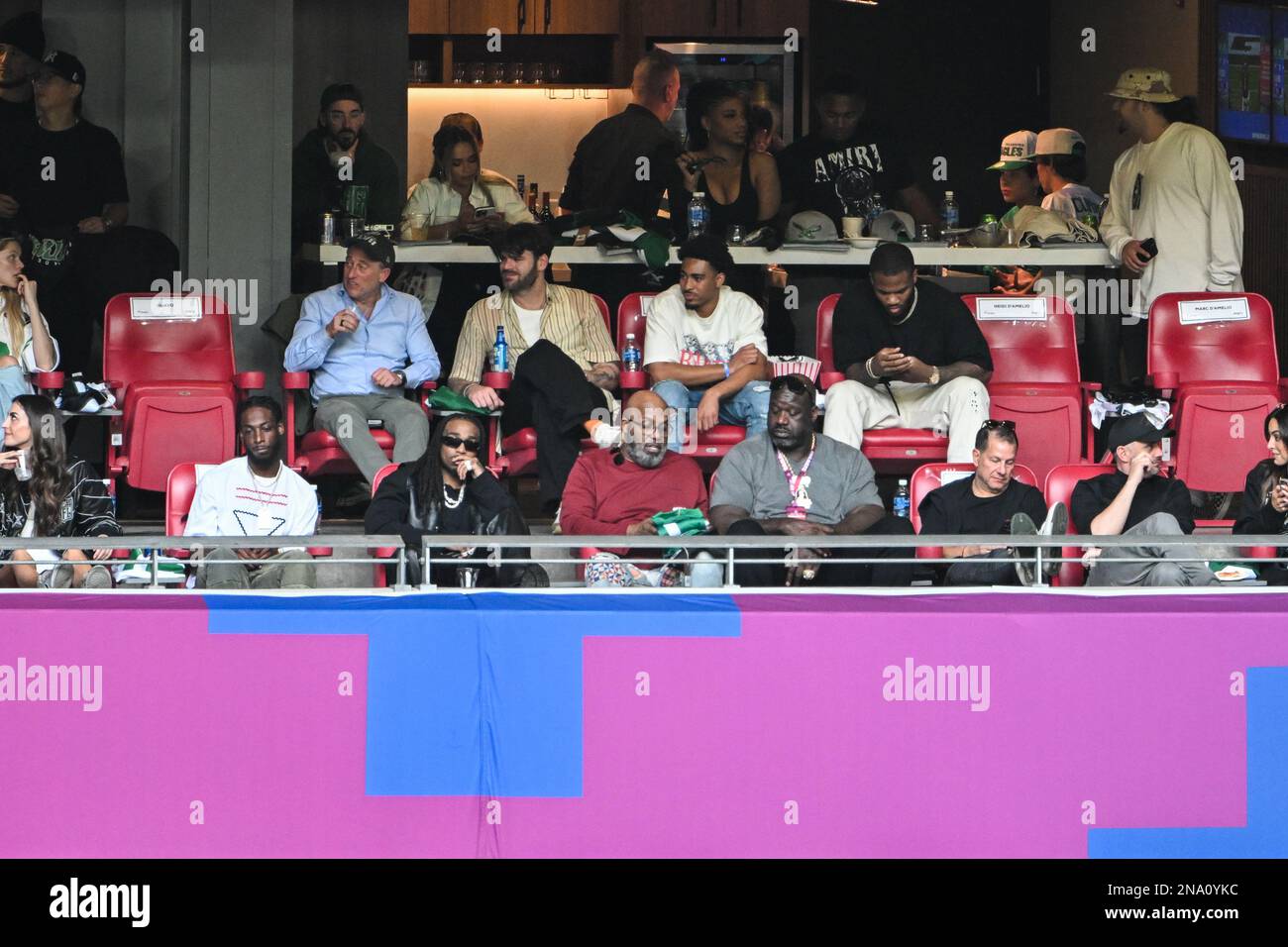 Quavo, The Chainsmokers, Shaquille O'neal sighting at Super Bowl LVII