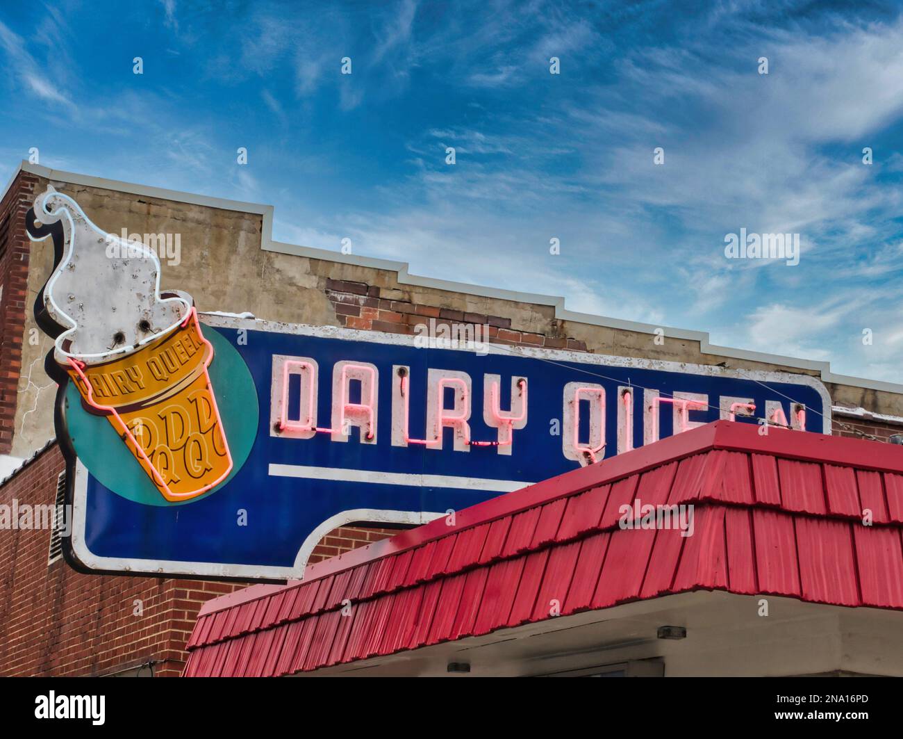 Dairy queen ice cream sign vintage dairy queen hi-res stock