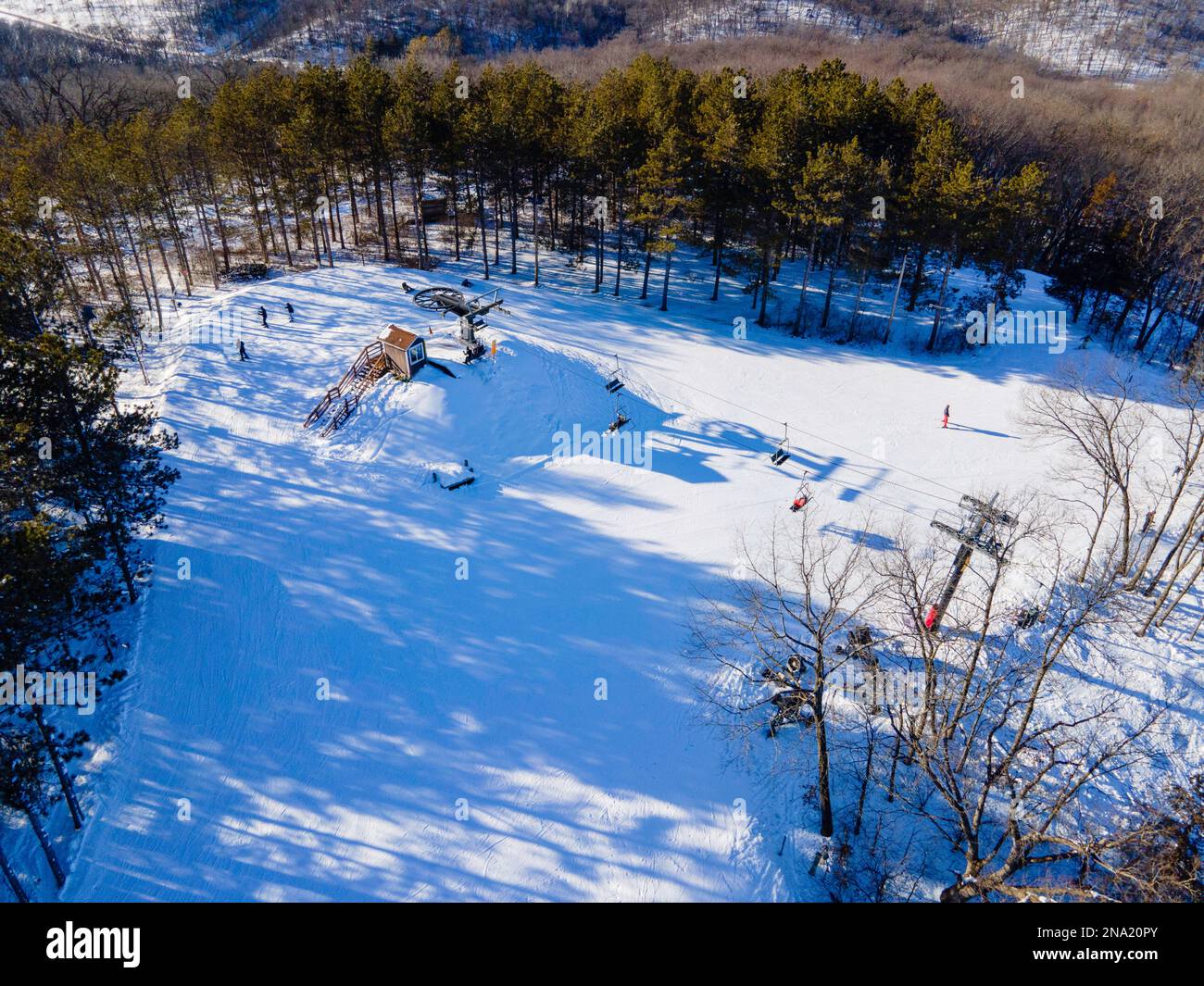 Aerial photograph from Tyrol Basin Ski Area, near Mt. Horeb, Wisconsin