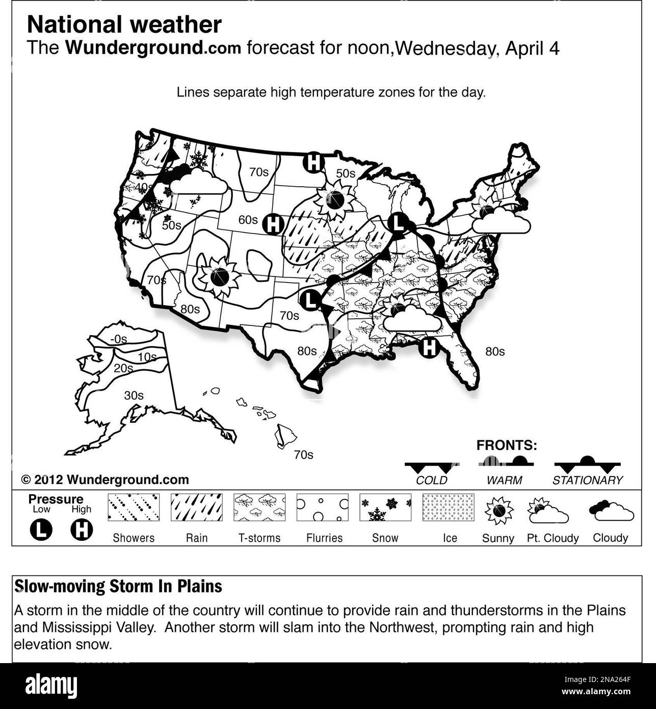 The Weather Underground forecast for Wednesday, April 4, 2012 says a