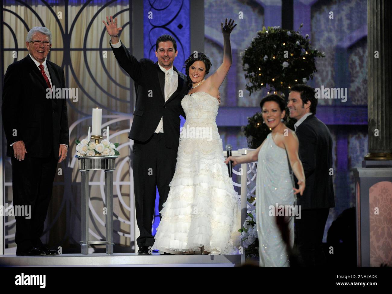 From left, Reverend Phil York marries Frank Tucci and Christina(02)