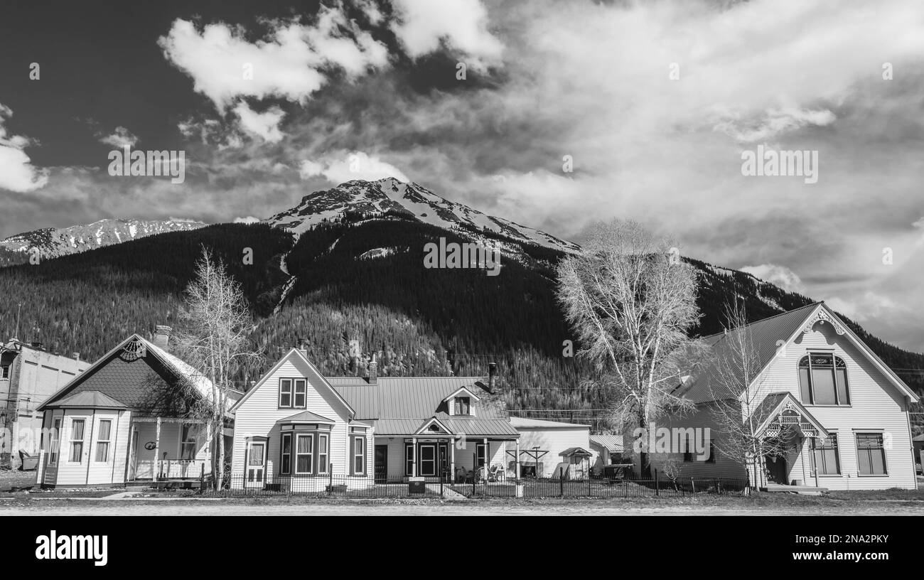 Heritage houses in Silverton ,Colorado, United States. Stock Photo