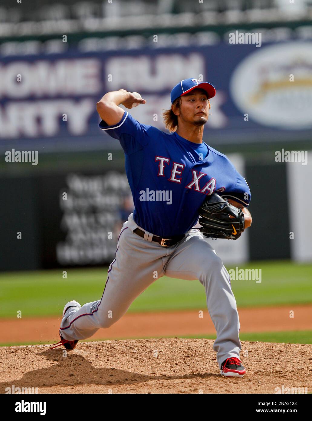 Texas Rangers starting pitcher Yu Darvish in a spring training