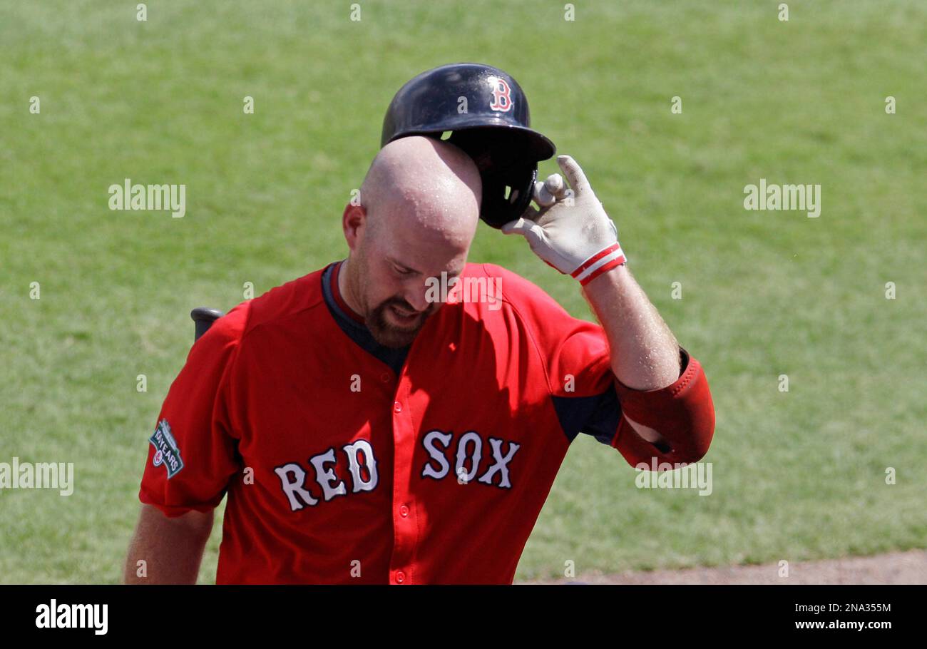 Boston Red Sox Kevin Youkilis in a spring training baseball game in  Sarasota, Fla., Saturday, March 24, 2012. (AP Photo/Charles Krupa Stock  Photo - Alamy