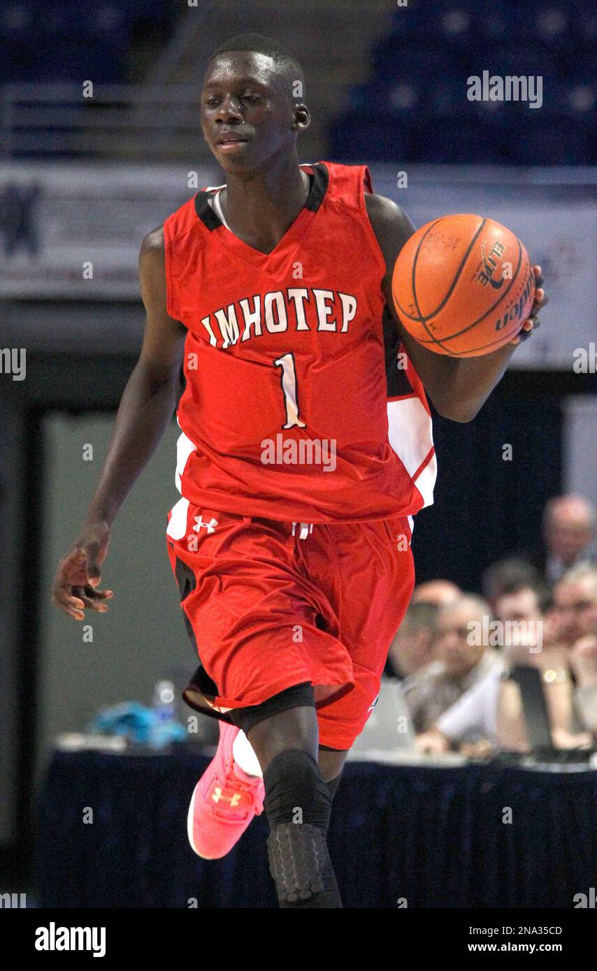 Imhotep's Brandon Austin (1) plays in the PIAA class AA boys state