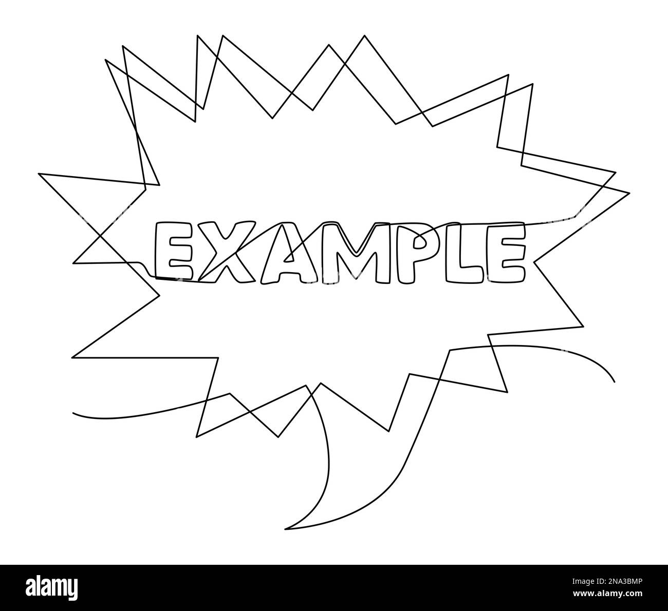 One Continuous Line Of Speech Bubble With Example Text Thin Line one-continuous-line-of-speech-bubble-with-example-text-thin-line