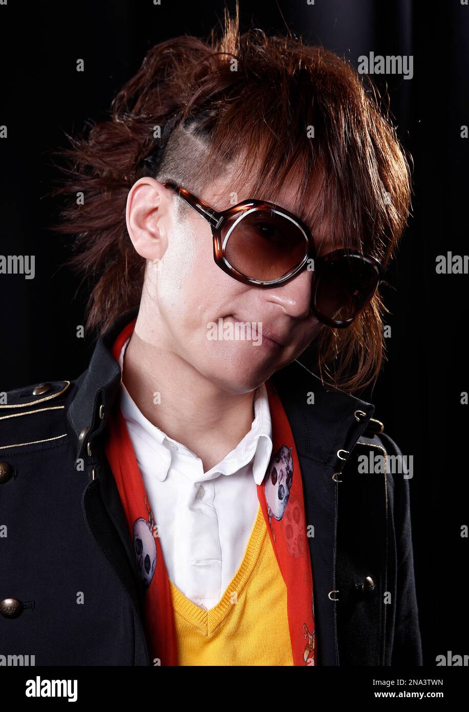 Member of the Japanese band 'L'arc En Ciel' tetsuya poses for a