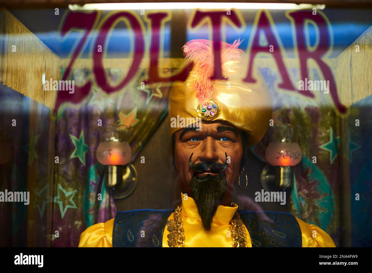Zoltar, Coney Island coin-operated mechanical fortune teller; Coney Island, New York, United States of America Stock Photo