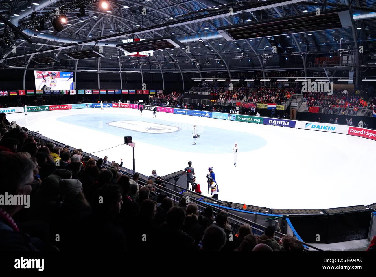 Overview of the Ice hall during ISU World Cup finale Shorttrack on February 12, 2023 in the ice hall of the Sportboulevard in Dordrecht, Netherlands Credit: SCS/Soenar Chamid/AFLO/Alamy Live News Stock Photo