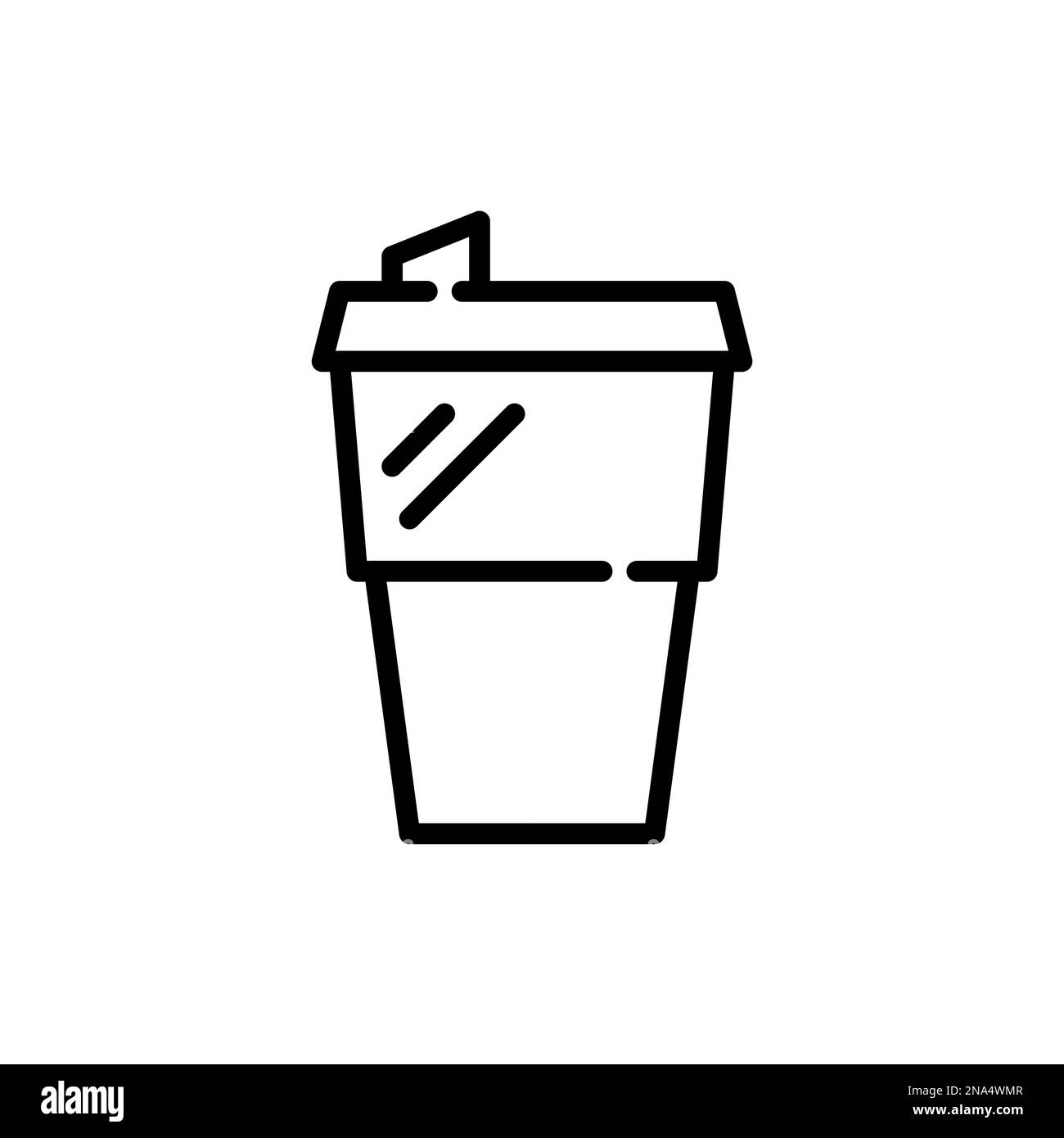 Tumbler for hot drinks. Reusable environmental conservation drink cup. Pixel perfect, editable stroke icon Stock Vector