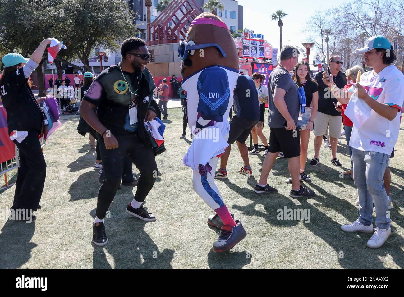 Kansas City Chiefs and Philadelphia Eagles fans attend the Official