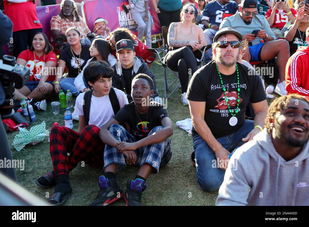 Kansas City Chiefs and Philadelphia Eagles fans attend the Official