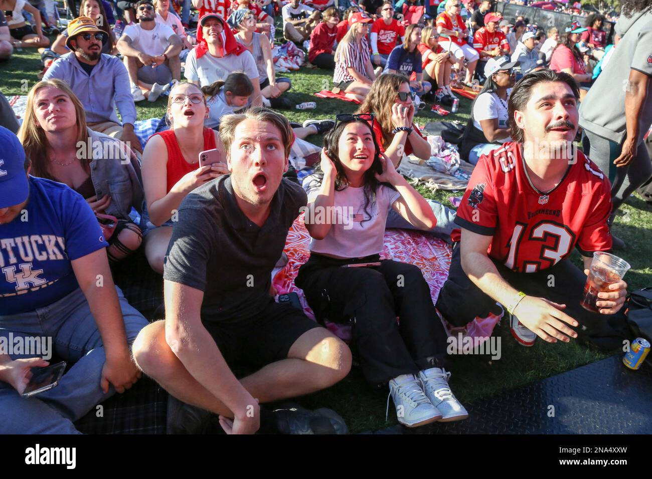Kansas City Chiefs and Philadelphia Eagles fans attend the Official