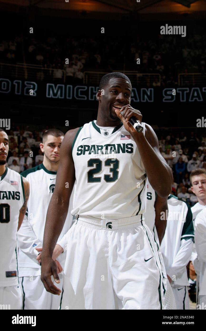 Draymond Green Michigan State Spartans Unsigned Celebrates Three-Point Shot  in the 2011 NCAA Men's Basketball Tournament Photograph