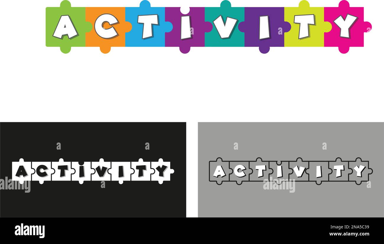 puzzle icons activity icons Stock Vector